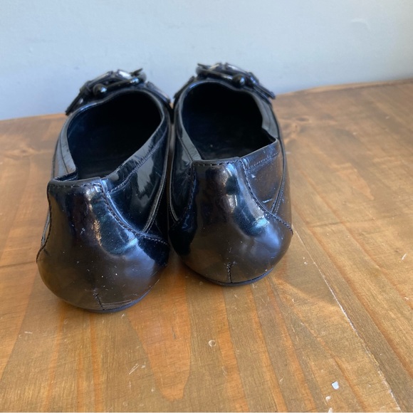 Burberry Patent Leather Ballet Flats-Black with Nova Plaid Buckle-Size 36.5 - Picture 7 of 11